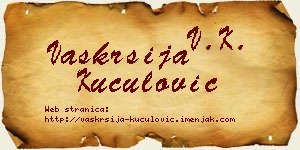 Vaskrsija Kuculović vizit kartica